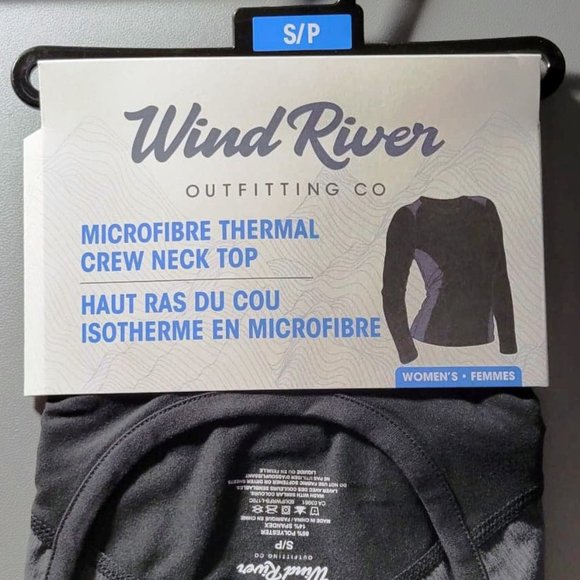 NEW - Women's Microfibre Thermal Crewneck Top - Black Grey, Size S - Picture 1 of 4